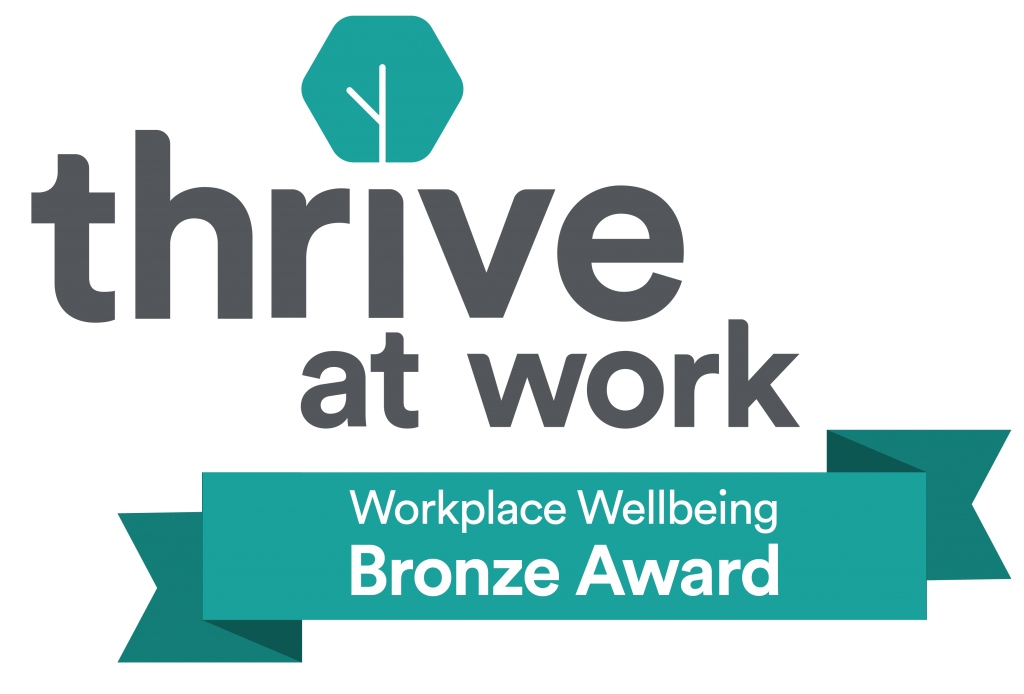 Thrive at work, workplace wellbeing Bronze Award